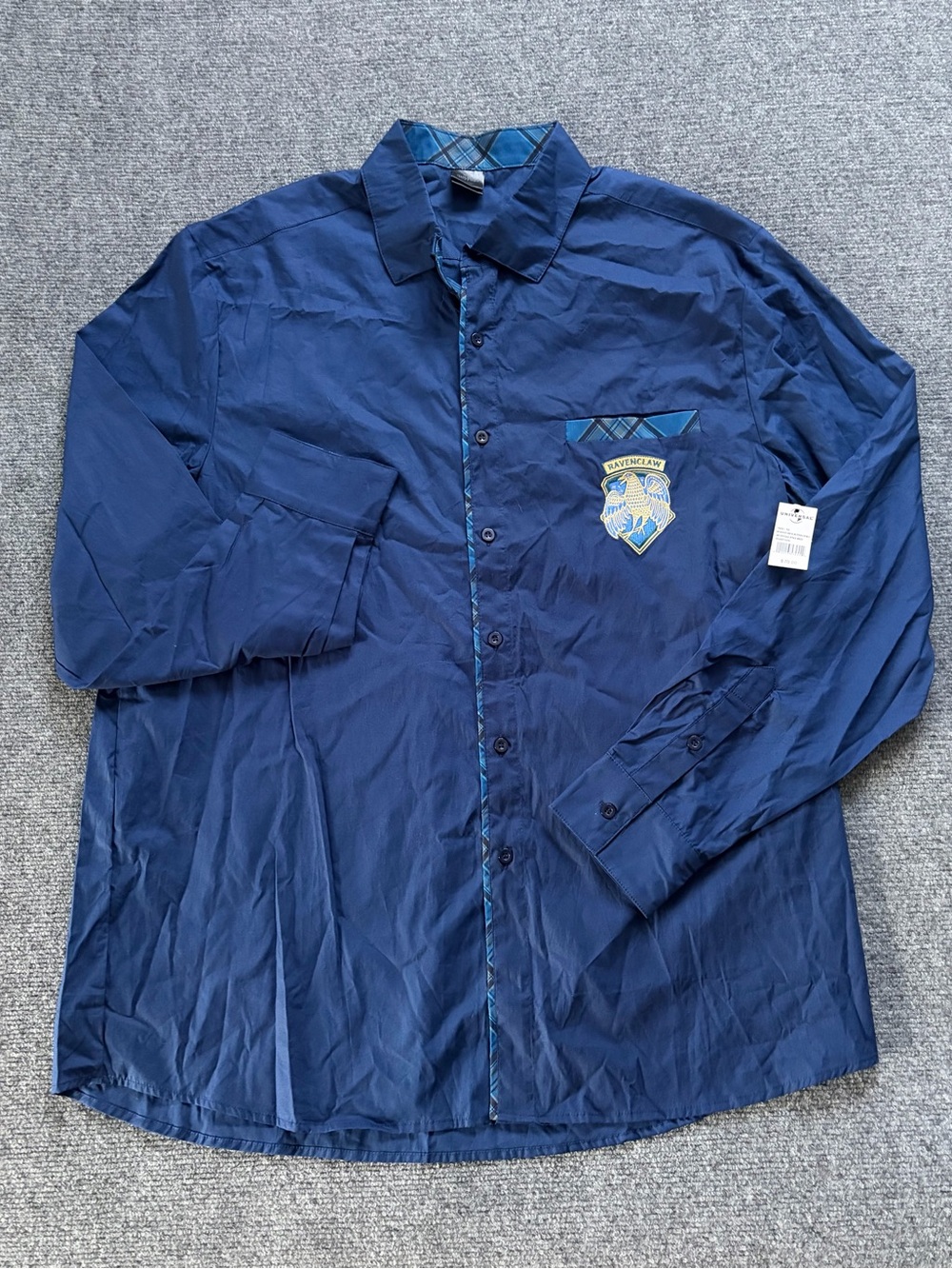 Universal Studios Harry Potter Ravenclaw Shirt Adult XL Blue Button Up Pocket